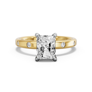 Image for Radiant Hidden Halo Ring with Sleek Accent band