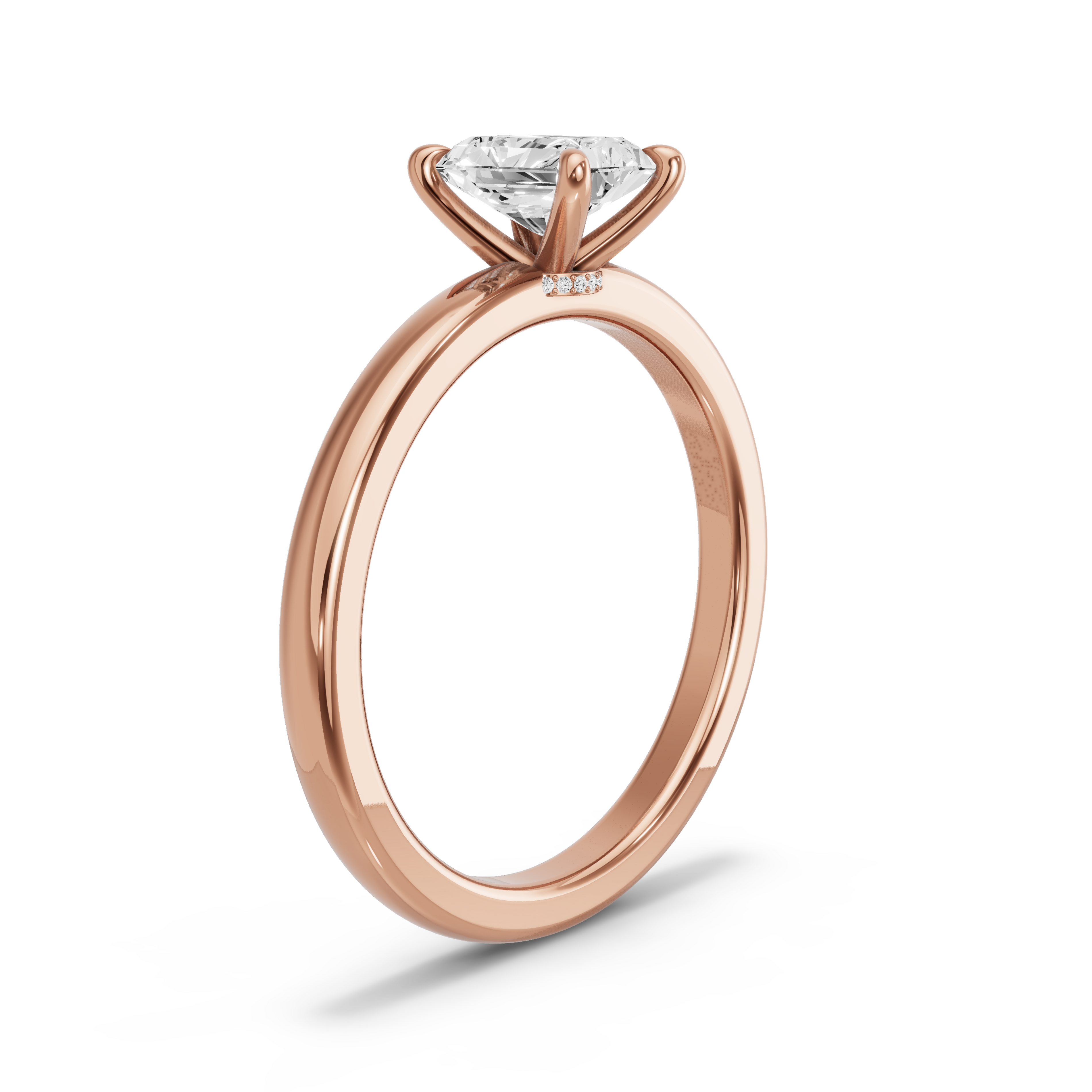 Image for Radiant Hidden Halo Ring with Solitaire band in 10K Yellow Gold