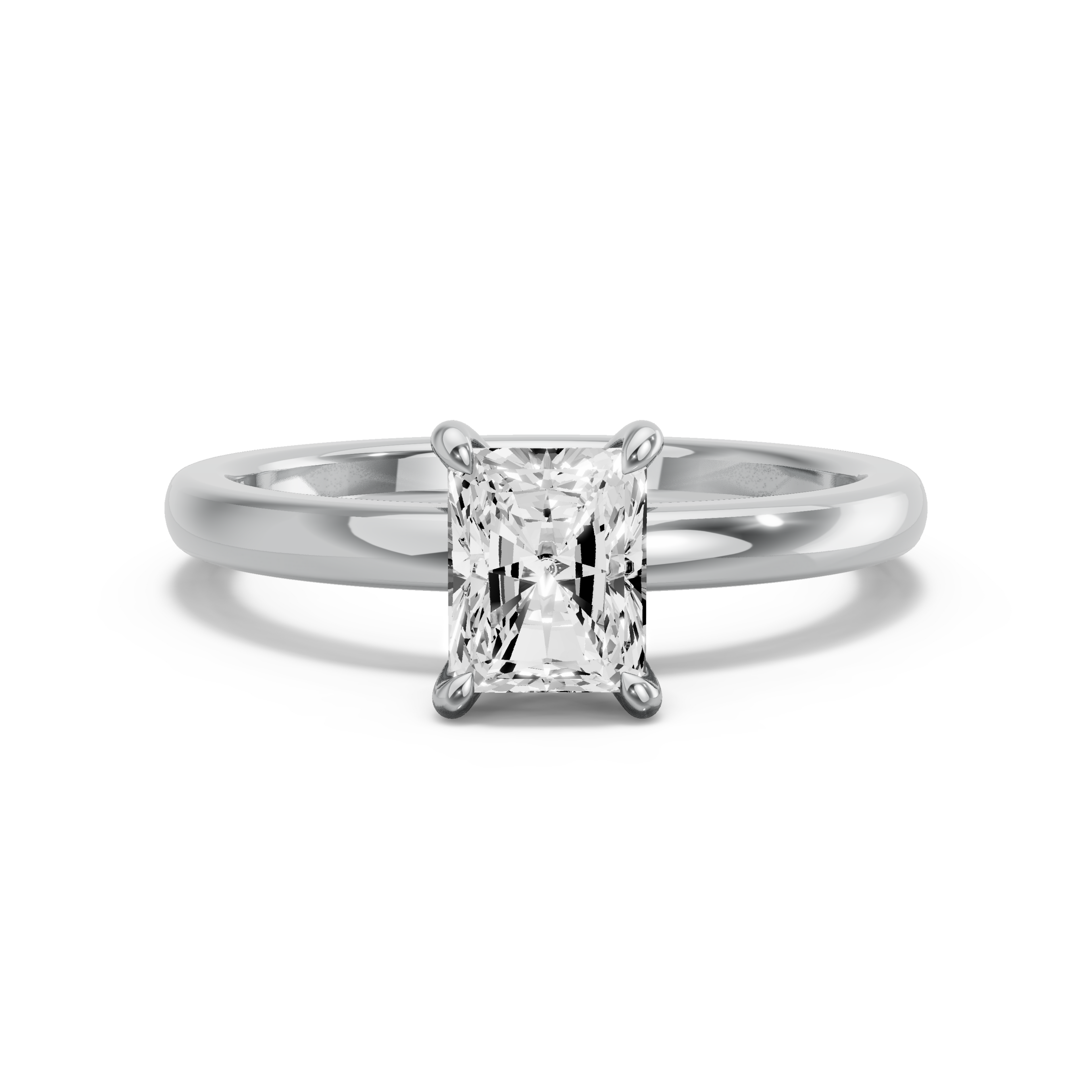 Image for Radiant Hidden Halo Ring with Solitaire band in 14K Two Tone Rose Gold