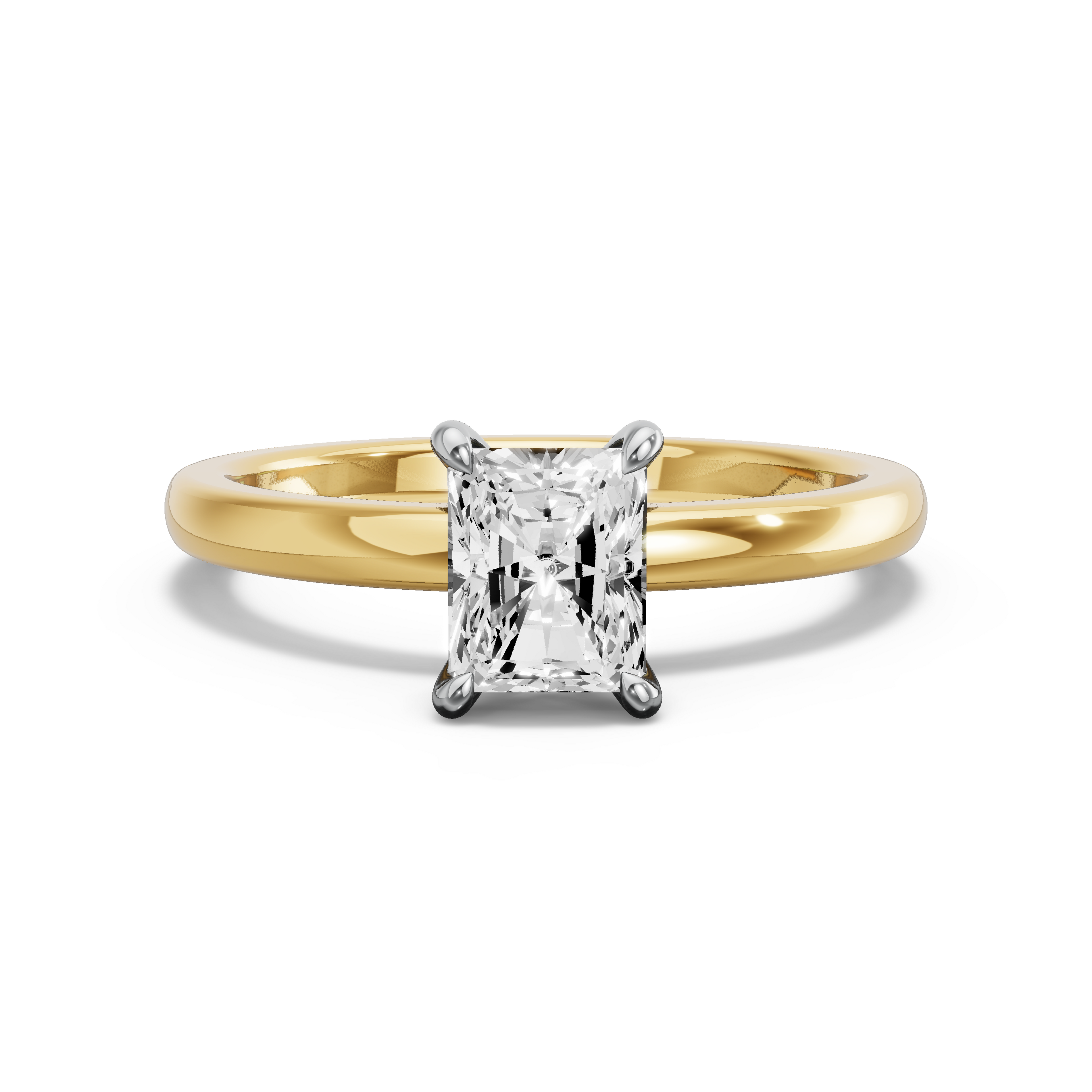Image for Radiant Hidden Halo Ring with Solitaire band in 14K Rose Gold