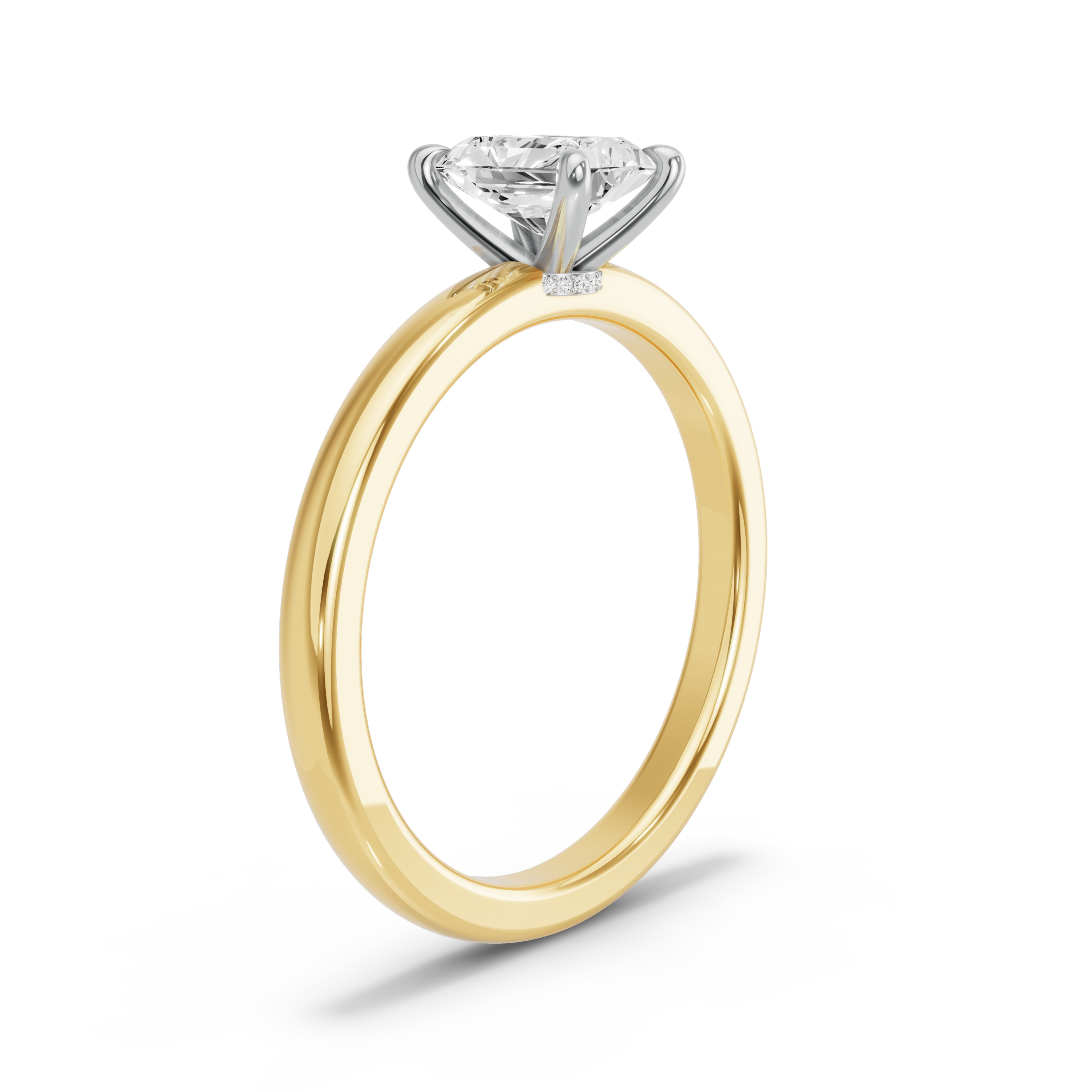 Image for Radiant Hidden Halo Ring with Solitaire band in 18K Rose Gold