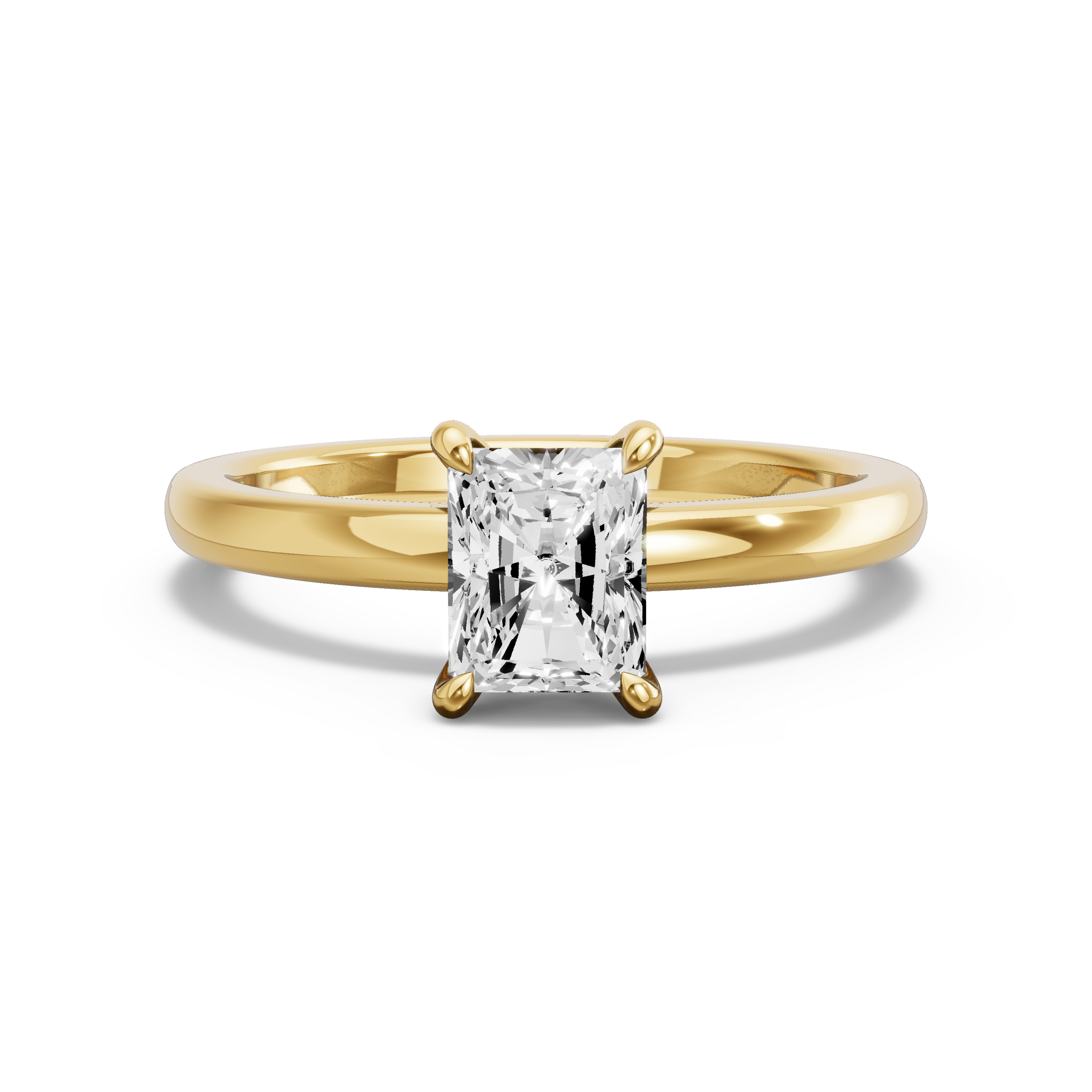 Image for Radiant Hidden Halo Ring with Solitaire band in 14K White Gold