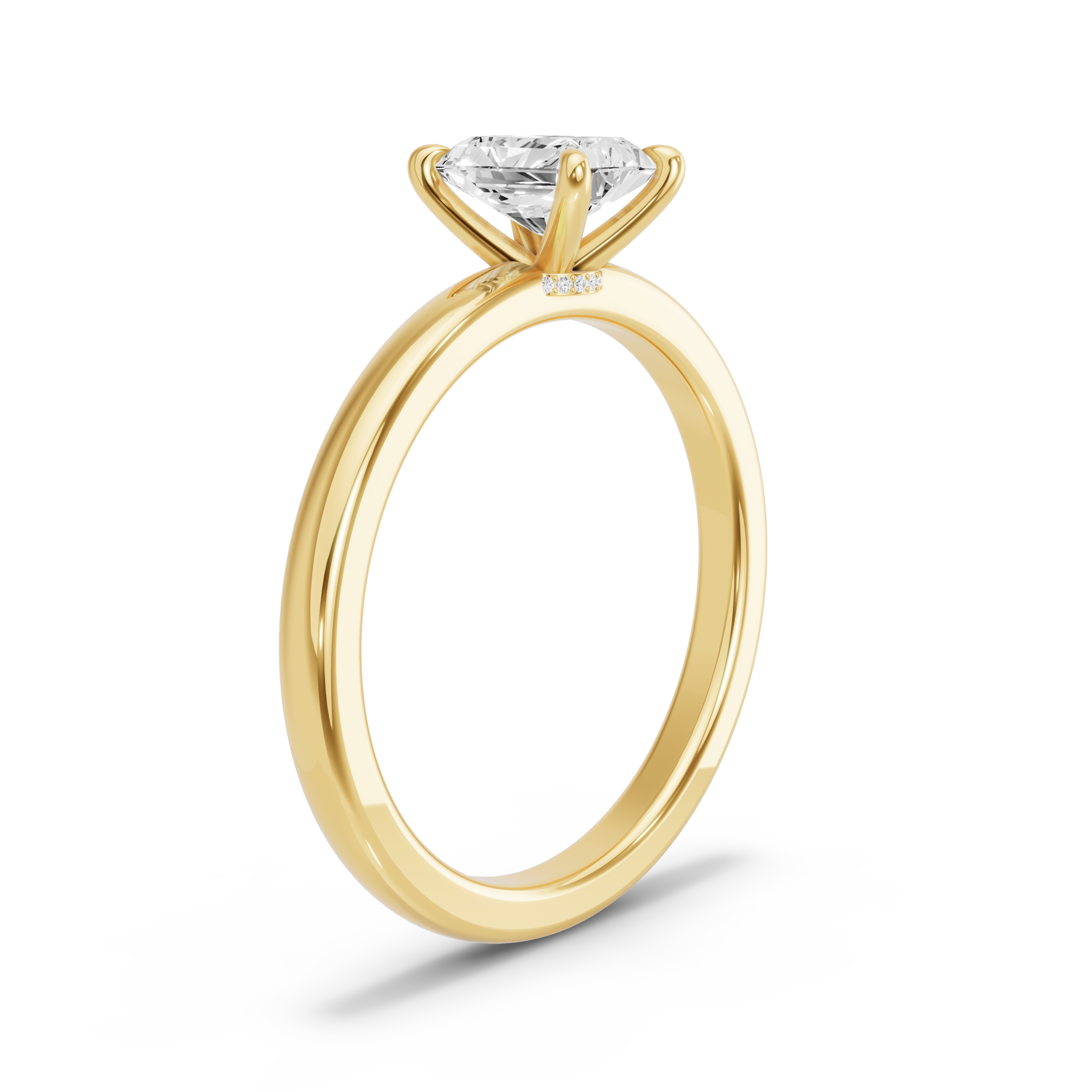 Image for Radiant Hidden Halo Ring with Solitaire band in 10K White Gold