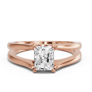 Image for Radiant Hidden Halo Ring with Split Ring Solitaire band