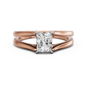 Image for Radiant Hidden Halo Ring with Split Ring Solitaire band