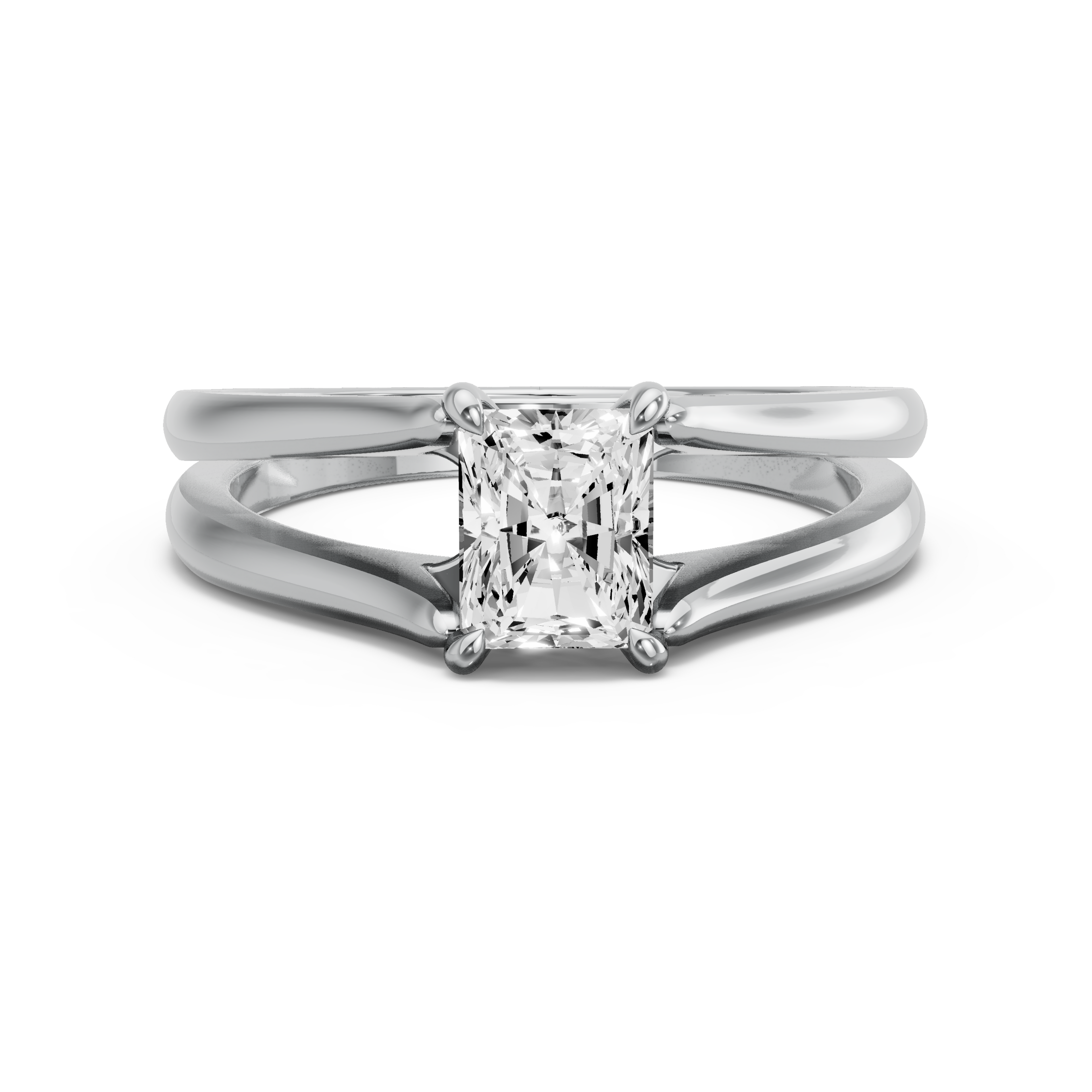 Image for Radiant Hidden Halo Ring with Solitaire band in 950 Platinum