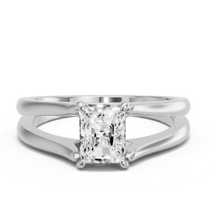 Image for Radiant Hidden Halo Ring with Split Ring Solitaire band