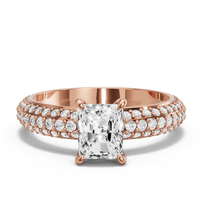 Image for Radiant Hidden Halo Ring with Triple Row Pave band