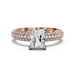 Image for Radiant Hidden Halo Ring with Triple Row Pave band