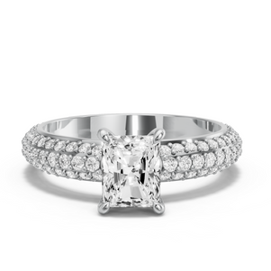Image for Radiant Hidden Halo Ring with Triple Row Pave band