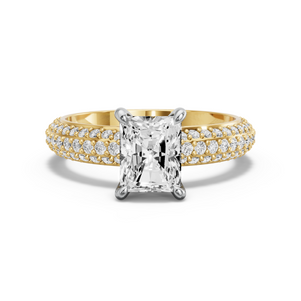Image for Radiant Hidden Halo Ring with Triple Row Pave band