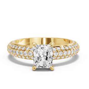 Image for Radiant Hidden Halo Ring with Triple Row Pave band
