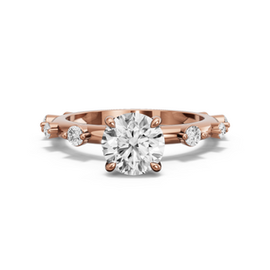 Image for Round Hidden Halo Ring with Floating Station band