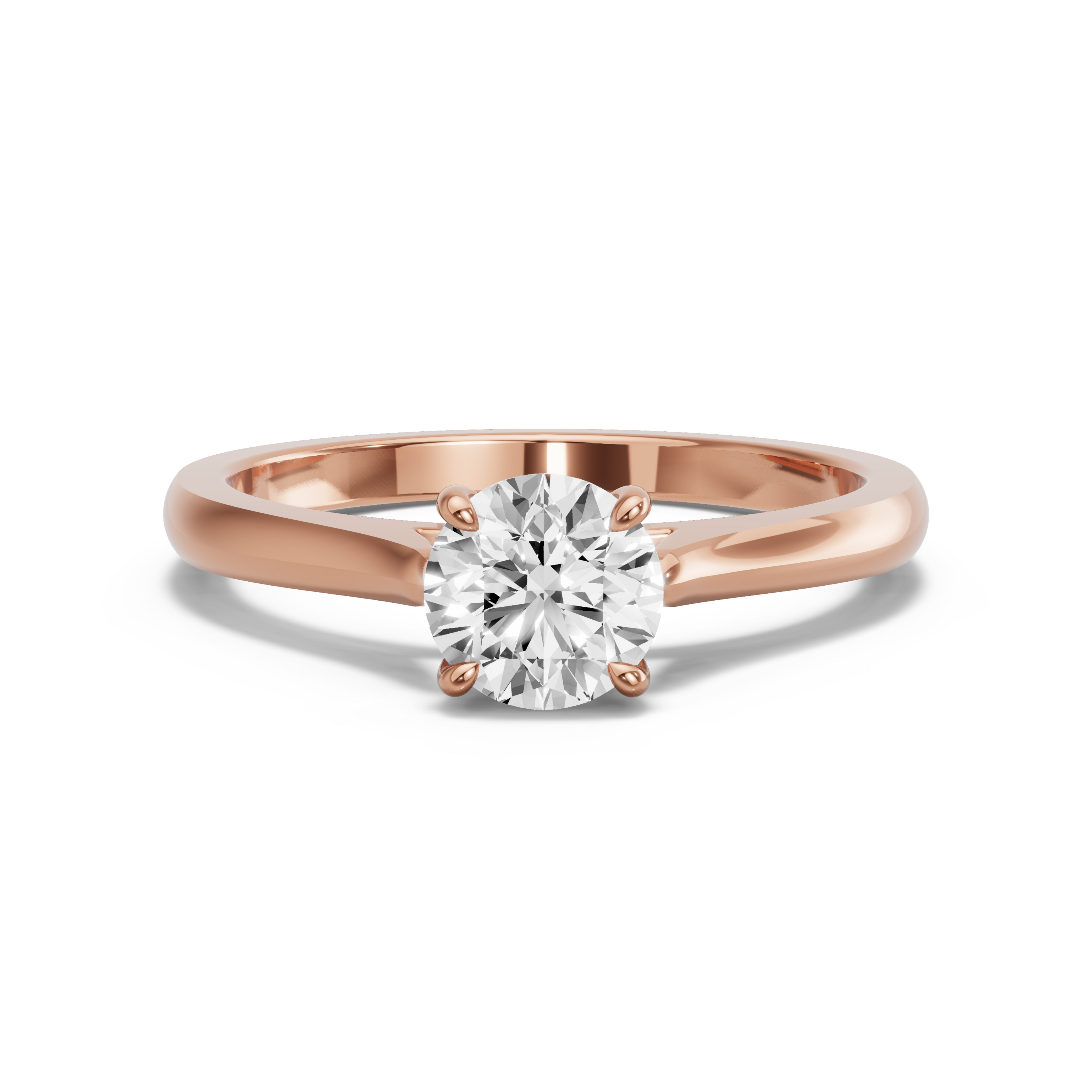 Image for Round Hidden Halo Ring with Knife Edge Cathedral band