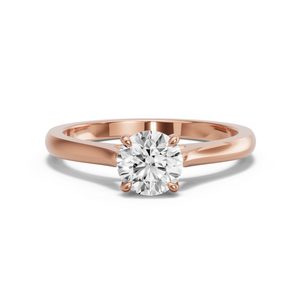 Image for Round Hidden Halo Ring with Knife Edge Cathedral band