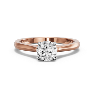 Image for Round Hidden Halo Ring with Knife Edge Cathedral band