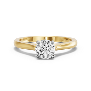 Image for Round Hidden Halo Ring with Knife Edge Cathedral band