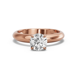 Image for Round Hidden Halo Ring with Knife Edge Solitaire band