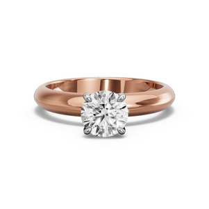 Image for Round Hidden Halo Ring with Knife Edge Solitaire band