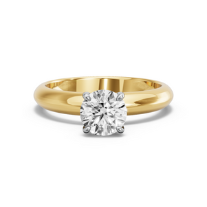 Image for Round Hidden Halo Ring with Knife Edge Solitaire band