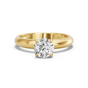 Image for Round Hidden Halo Ring with Knife Edge Solitaire band