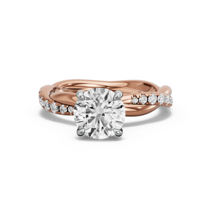 Image for Round Hidden Halo Ring with Rope Pave band