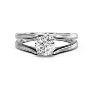 Image for Round Hidden Halo Ring with Split Ring Solitaire band