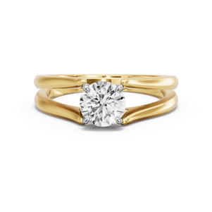 Image for Round Hidden Halo Ring with Split Ring Solitaire band