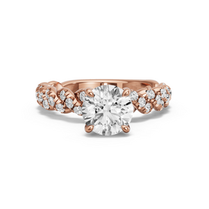 Image for Round Hidden Halo Ring with Twist Pave band