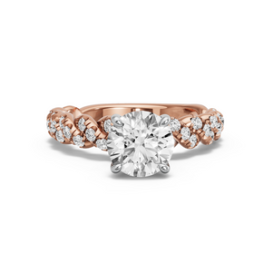 Image for Round Hidden Halo Ring with Twist Pave band