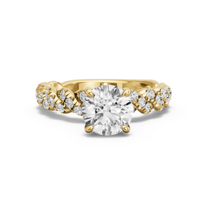 Image for Round Hidden Halo Ring with Twist Pave band