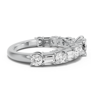 Image for Cushion Hidden Halo Ring with Alternating Baguette band