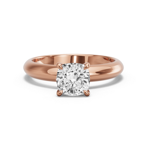 Image for Cushion Hidden Halo Ring with Knife Edge Solitaire band