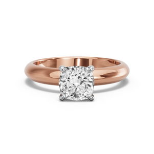 Image for Cushion Hidden Halo Ring with Knife Edge Solitaire band
