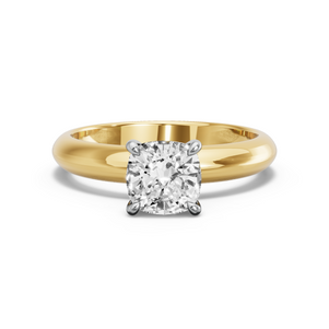 Image for Square Cushion Hidden Halo Ring with Knife Edge Solitaire band