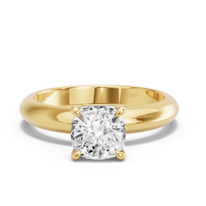 Image for Square Cushion Hidden Halo Ring with Knife Edge Solitaire band