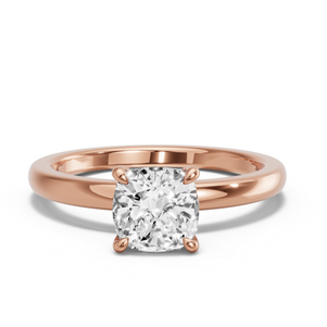 Image for Square Cushion Hidden Halo Ring with Solitaire band