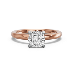 Image for Square Cushion Hidden Halo Ring with Solitaire band