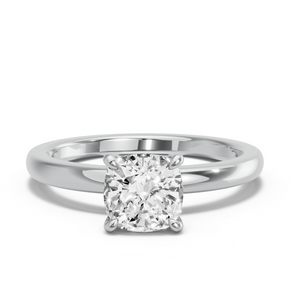 Image for Square Cushion Hidden Halo Ring with Solitaire band