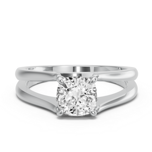 Image for Cushion Hidden Halo Ring with Split Ring Solitaire band