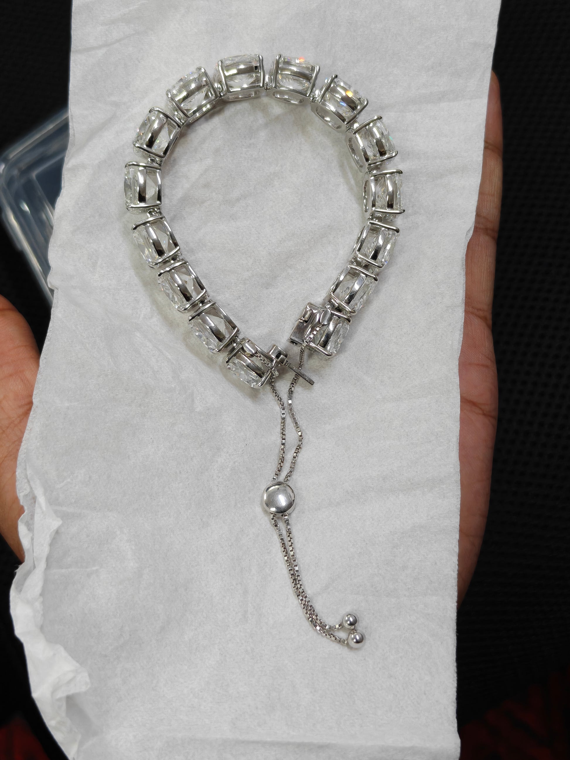 Custom order - Lab Grown Diamond Tennis Bracelet in 14K White Gold (6.5 inches) - Final installment