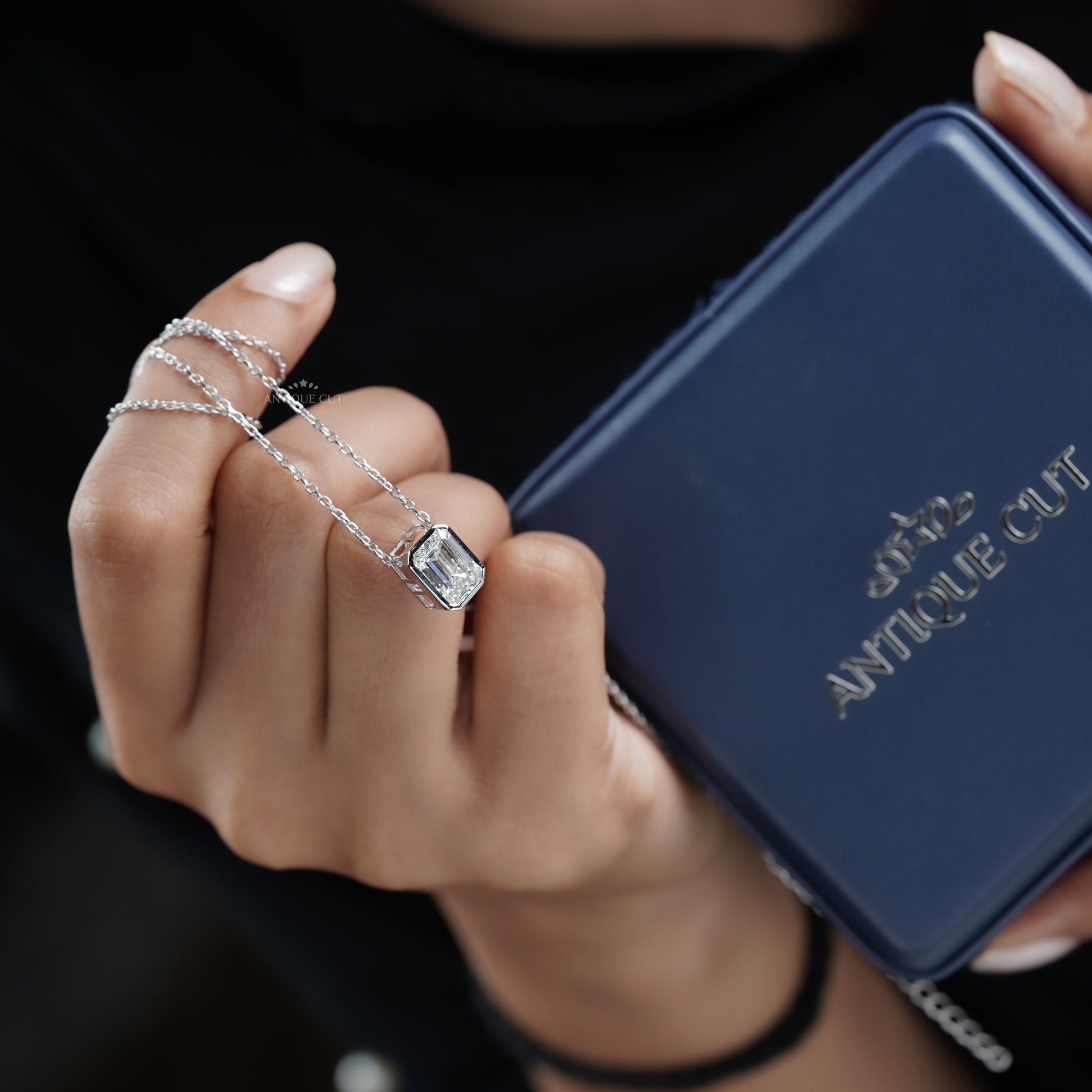 Emerald 3.00ct Lab Grown Pendant Necklace | Featuring Bezel Setting | Minimalist Style | IGI Certified