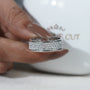 Elegant white gold round diamond wedding band close-up
