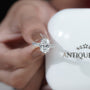IGI certified oval diamond engagement ring with pavé details