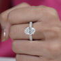 Classic oval cut diamond ring with pavé shank design