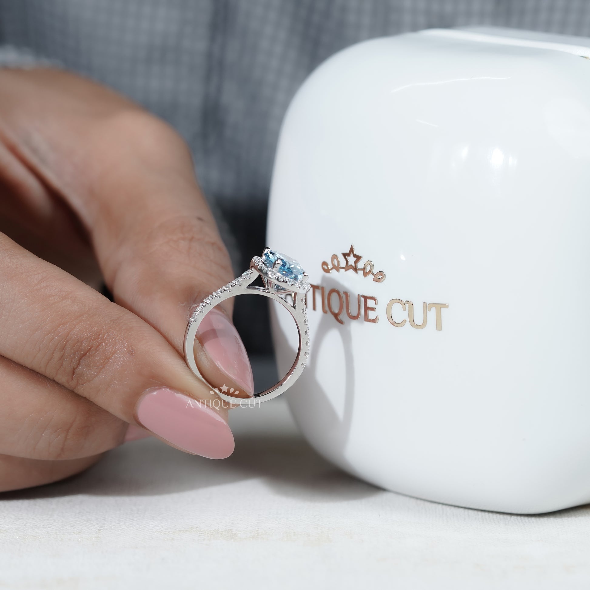 Fine Jewelry Fancy Blue Diamond Ring White Gold