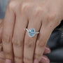 Antique Style Fancy Blue Diamond Ring Oval Halo