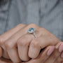 Luxury Fancy Blue Diamond Ring White Gold Oval Halo