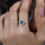 Luxury fancy blue diamond ring white gold halo setting
