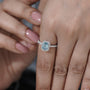 Elegant fancy blue diamond ring pave band design
